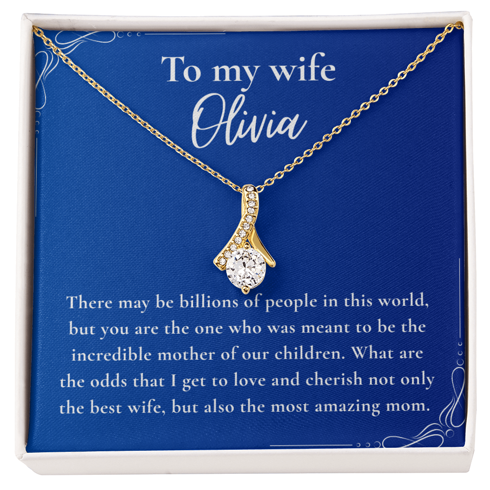 To My Beautiful Wife – The One Who Was Meant to Be Their Mom – Alluring Beauty Necklace