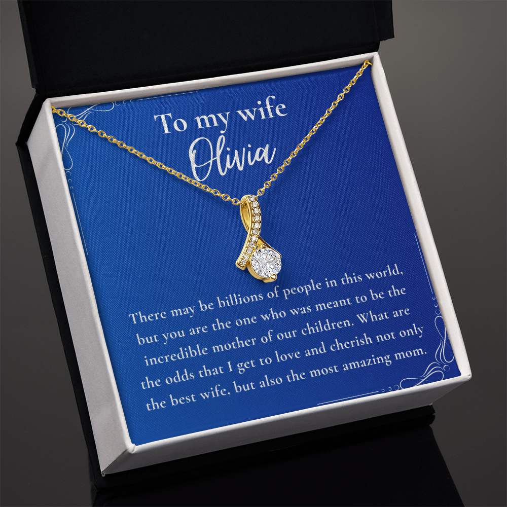 To My Beautiful Wife – The One Who Was Meant to Be Their Mom – Alluring Beauty Necklace