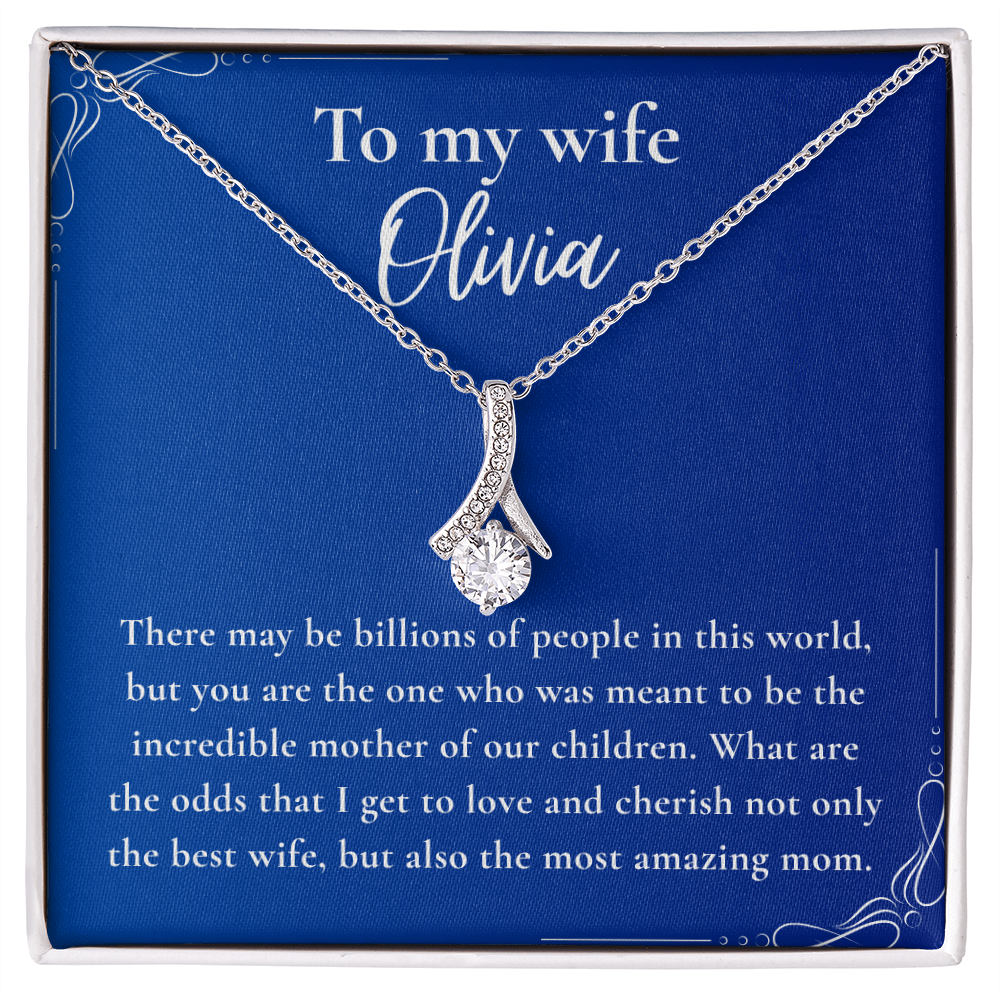 To My Beautiful Wife – The One Who Was Meant to Be Their Mom – Alluring Beauty Necklace