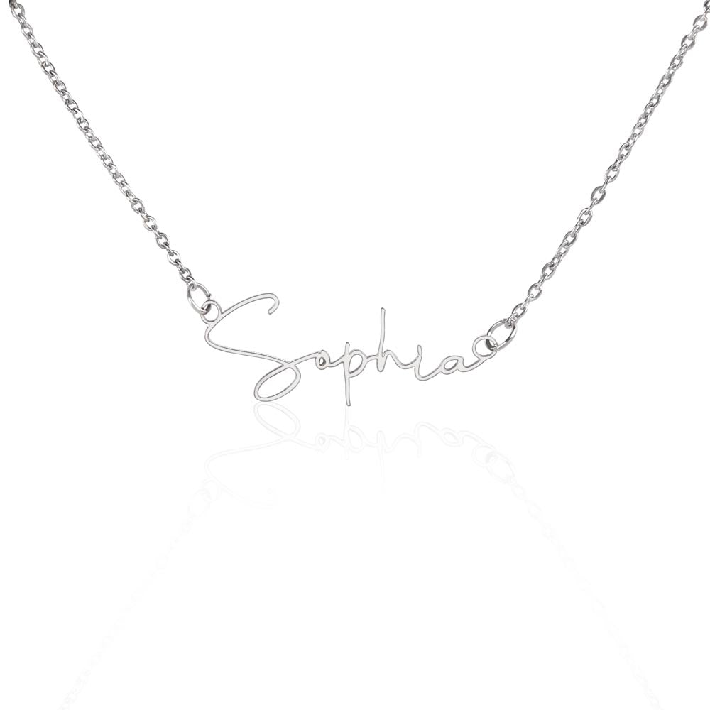 To My Best Friend – Custom Signature Name Necklace with Heartfelt Thank You Message Card