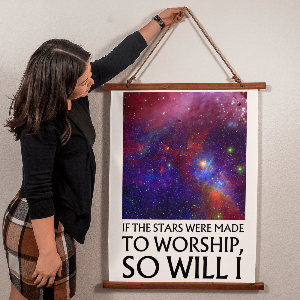 If the Stars Were Made to Worship So Will I — Christian Galaxy Wall Tapestry
